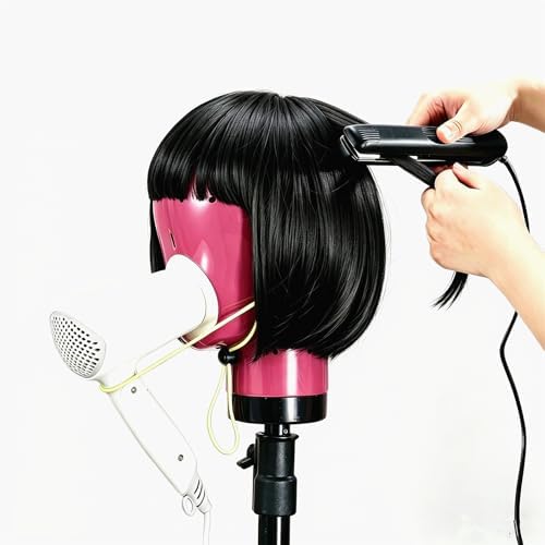 Maxsirui Wig Head Stand - Fresh Holder With Mannequin for Drying and Styling Hair, Scalp Cap Net, Dryer With Holes (Pink) - Image 5