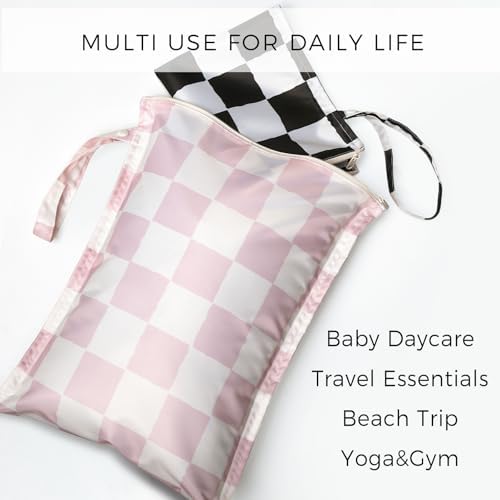 RelaxScene Wet Dry Bags Water Resistant - 3 Pack Reusable Waterproof Wet Dry Bag for Swimsuits & Baby Clothes - Leakproof Storage Pouch Bag for Travel & Baby Diaper - Travel Laundry Daycare Bags - Image 6