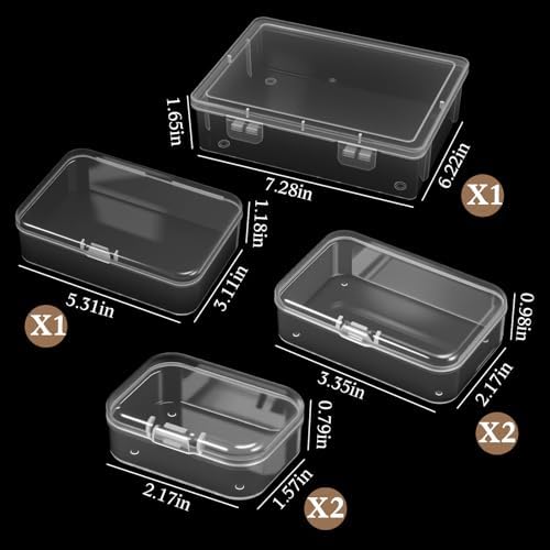 Jetec 6 Pieces Small Clear Plastic Storage Box, 4 Size - Image 2