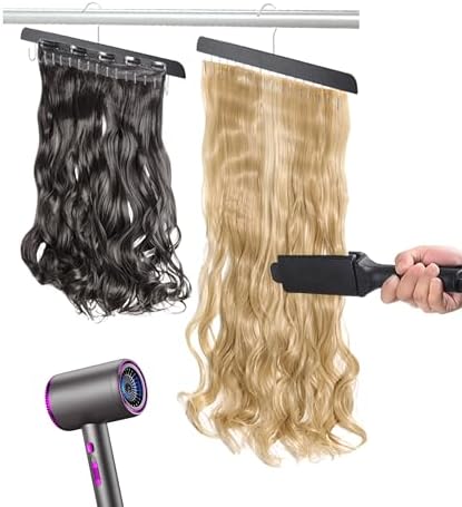 Extra Long Wood Hair Extension Holder for Hair Styling and Storage - Image 4