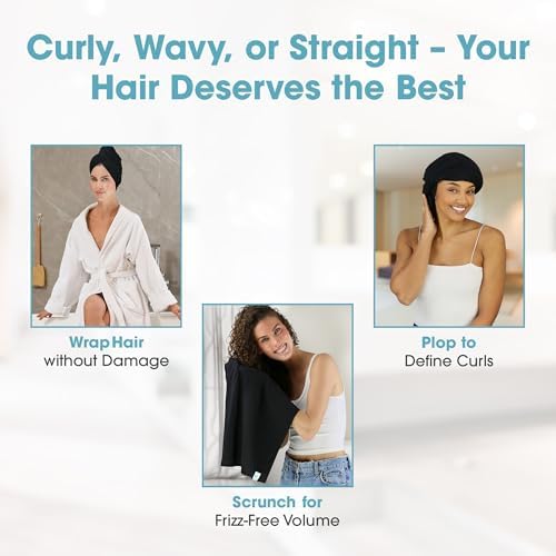Hair RePear 21" x 44" Cotton Hair Towel for Wet Hair, Anti-Frizz - Image 4