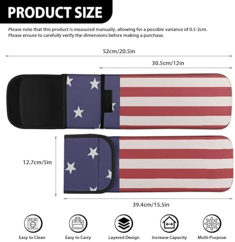 Flat Iron Case Heat Resistant Travel Bag Curling Iron Organizers and Storage Neoprene Straightener Holder and Silicone Hot Hair Tools Travel Bag American Flag - Image 5