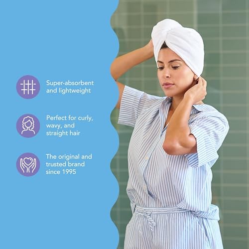 Turbie Twist Microfiber Hair Towel, Bermuda & Peach (2 Pack) - Image 5
