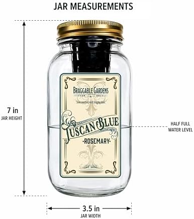 Chef’s Herb Garden Mason Jar Grow Kit (3 Pack) – Tuscan Blue Rosemary, Greek Basil & Lemon Balm – Indoor Hydroponic Herb Growing Kit – Windowsill Kitchen Herb Garden - Image 5