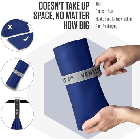 VENTURE 4TH Quick Dry Microfiber Towel for Camping & Gym - Navy Blue Medium - Image 7