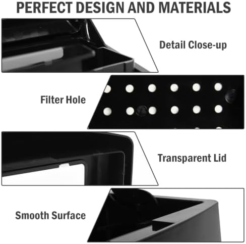 YoleShy Nail Tool Cleaning Box Balck Plastic Clean Container for Tweezers - Image 5