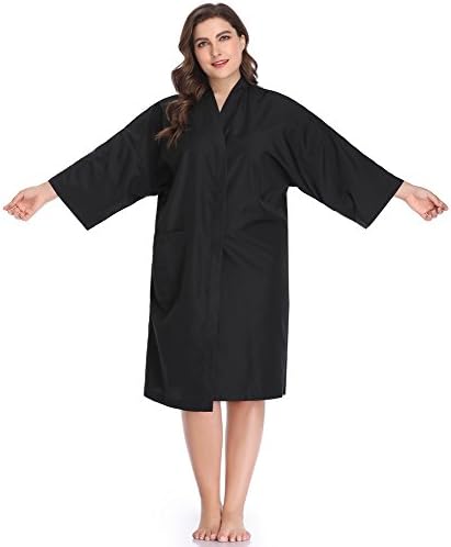 PERFEHAIR Salon Robes Smock for Clients, Hair Salon Client Gown Cape, Black - Image 5