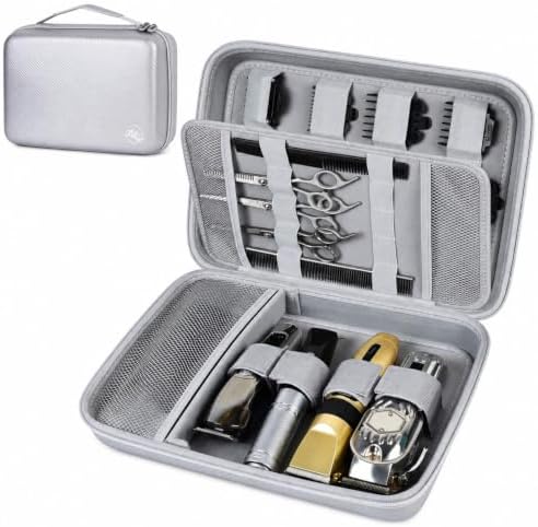 Boobowl Hard Travel Case for Hair Clippers, Barber Tool Organizer, Silver by BOOBOWL