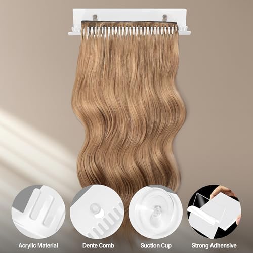 Hair Extension Holder Braiding Hair Rack Hair Extension Hanger Hair Holder Weft Holder w/2 Suction Cups Designed to Securely Hold Extra Wide Wefts While You Wash, Color, Style & Store - Image 4