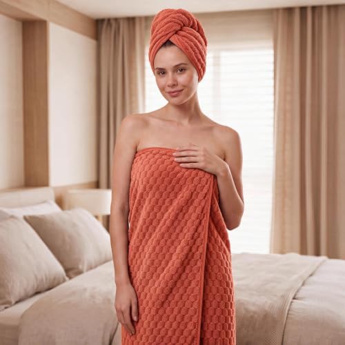 REDKISS Orange Microfiber Bath Towel Large, 31”x 61” Super Absorbent Towels - Image 6