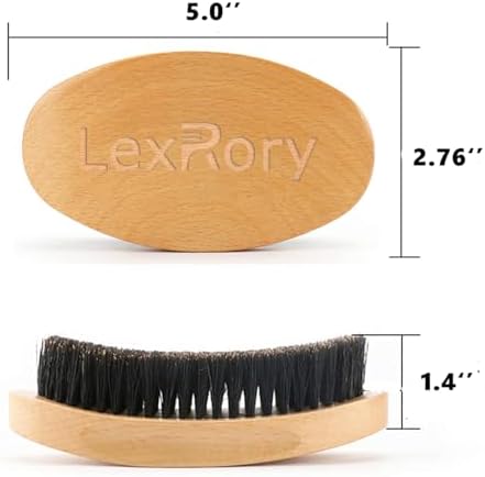 Hair Brush - Medium Hard 360 Wave Brush for Men - Beech Wood Handle, Boar Bristle, Wavy Hair, Hair Styling Brush for Black Hair, Beard Brushes (Yellow, 5x2.76x1.40 inches, 100g) - Image 5