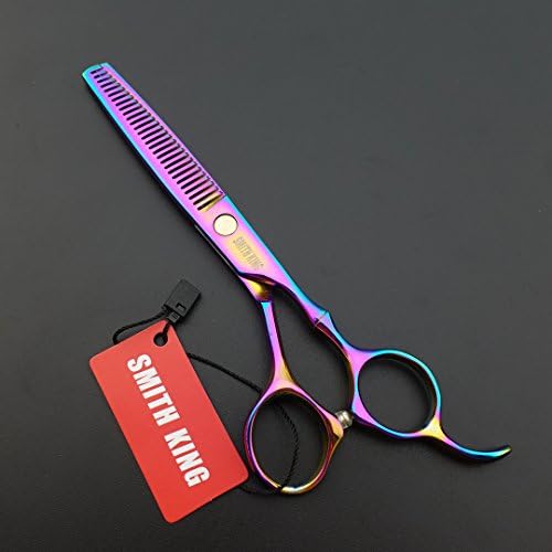 6.0 Inches Professional hair cutting thinning scissors set with razor (Rainbow) - Image 7