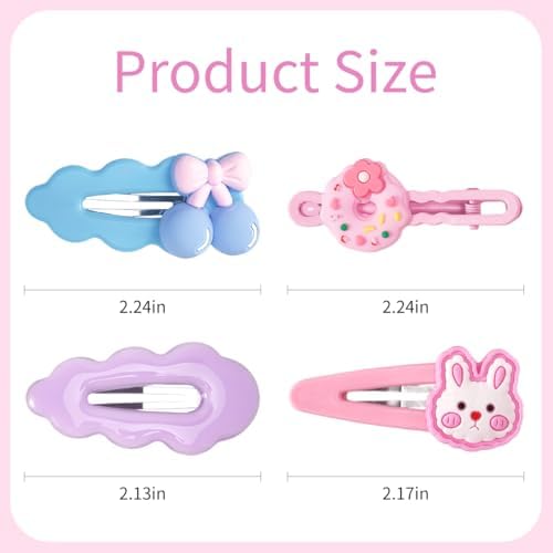 56 pcs Girl Hair Clips Cute Clips for Toddler Girls Hair Accessories for Kids Rabbit/Flower/Bow Colorful Patterns - Image 2