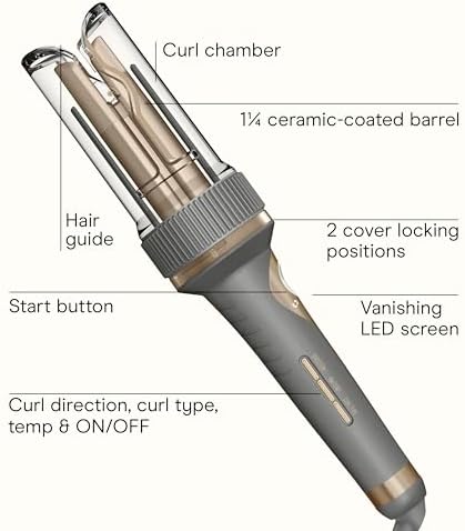 INFINITIPRO BY CONAIR Curl Secret Automatic Curling Iron - 1 1/4-inch Barrel - Hair Curler for All Hair Types and Medium to Long Hair Lengths - Dual Voltage for Worldwide Travel - Image 2
