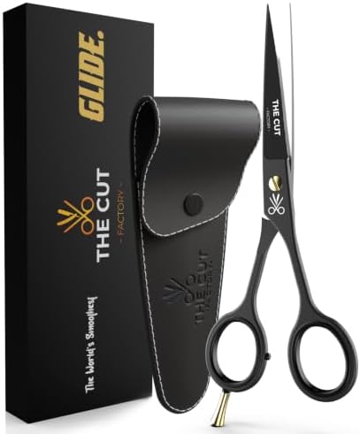 Left Handed Barber Scissors Professional 6 Inch - Serrated Edge Hair Cutting Shears for Lefties, Japanese Stainless Steel Salon Scissors for Men & Women, Includes Premium Leather Pouch & Gift Box by THECUT-FACTORY-