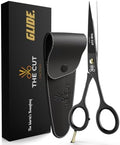 Left Handed Barber Scissors Professional 6 Inch - Serrated Edge Hair Cutting Shears for Lefties, Japanese Stainless Steel Salon Scissors for Men & Women, Includes Premium Leather Pouch & Gift Box by THECUT-FACTORY-