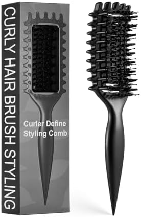 Curly Hair Brush Candybrush Curl Defining Brush for Detangling Shaping and Defining Curls for Women, Men, Wet & Dry Hair (Black) by Unknown