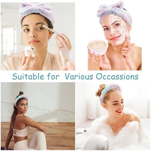 Chanaco Spa Headband, Makeup Headband with Wrist Bands, Hair Accessories for Washing Face and Teen Girl Gifts for Women - Image 4