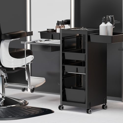 OmySalon Salon Trolley Cart with Wheels & 6 Drawers, Hair Cart Organizer for Stylist Hairdresser, Salon Cabinet Station for Barbershop Beauty Spa - Image 2