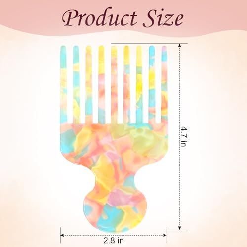2pcs Hair Pick Comb, Wide Tooth Comb for Curls, 4.7in Long, Smooth - Image 2
