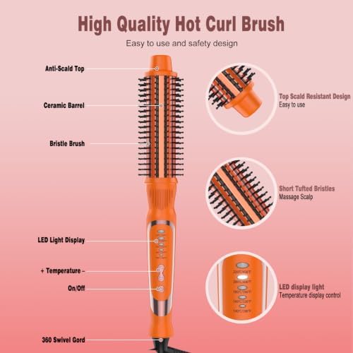 1 1/4 Inch Curling Iron Brush, Ceramic Thermal Brush for Long Hair - Image 6