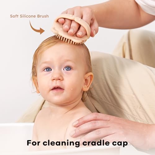 Yoofoss 4 Piece Baby Brush and Comb Set, Wooden Baby Brush with Natural Ultra Soft Goat Hair, Baby Hair Brush for Newborn, Baby Brush Set for Boy Girl - Image 2