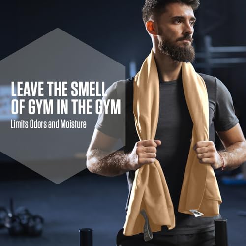 VENTURE 4TH Quick Dry Microfiber Towel for Camping & Gym - Beige XL - Image 4
