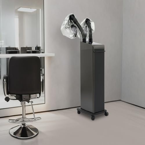 800W Nano Hooded Hair Steamer, Professional Micro Mist Hair Care Steamer with 2 Steam Caps, Salon Hair Deep Conditioning Machine with Adjustable TEM 33.8-167℉ & Timer for Home Salon SPA Use (Black) - Image 3