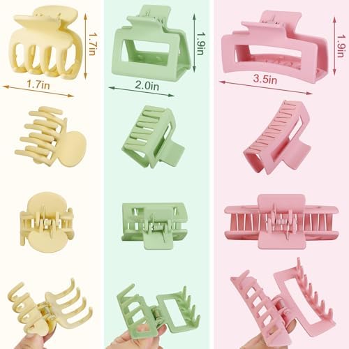 SMKSL 12 Pcs Hair Claw Clips for Women & Girls 3 Styles Hair Accessories - Image 4