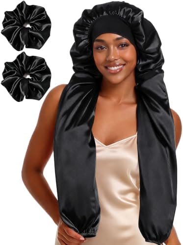 Double Layer Satin Bonnet Unisex Pantyhose Bonnet Sleep Cap by YIHENGMEI
