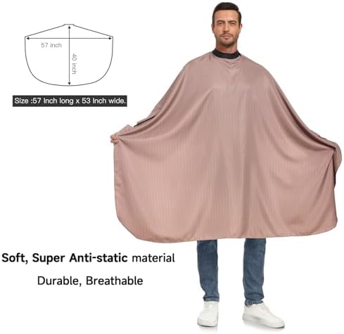 Salon Hair Cutting Cape with Soft Silicon Neck Collar, Professional Anti-static Barber Cape - Image 4