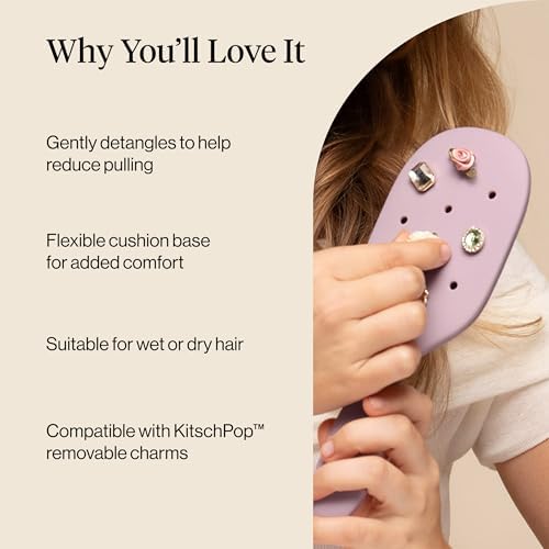 KitschPop™ Paddle Brush | Hair Brushes for Women – Soft Violet - Image 6