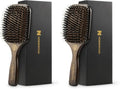 Norsewood Boar Bristle Hair Brush Set, Soft Bristle Detangler for Long, Short, Thin, Curly, Straight, or Wavy, Hairbrush for Enhancing Shine, Great for Men, Women, and Kids (Pack of 2) by Norsewood