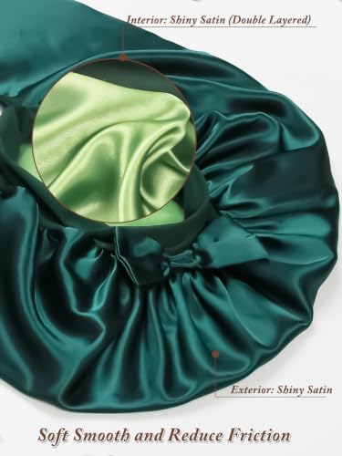 1+2 Satin Pantyhose Bonnet for Braids, Long Hair Bonnet for Women Sleeping - Image 5