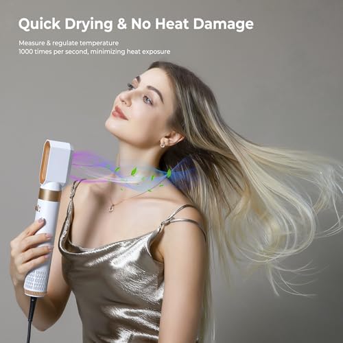 Hair Dryer Brush,6 in 1 Professional Hot Air Styler,Powerful Air Curling Wrap Styler,Negative Ionic Hair Dryer Fast Drying, Multi Hair Stylerfor Curling Volumizing Straightening Styling - Image 6
