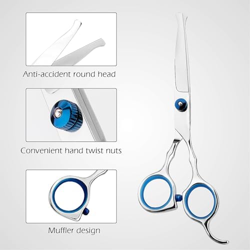 Hair Cutting Scissors Professional Home Haircutting Barber Salon Thinning Shears Kit with Comb and Case for Kids Boys Girls - Image 2