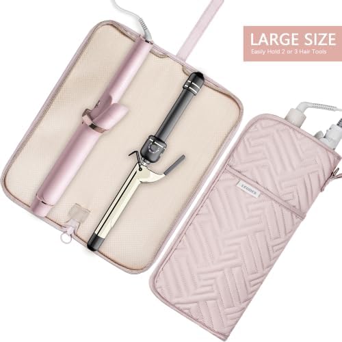 Leudes Hair Tools Travel Bag Case Hot Heat Resistant Mat 2 in 1 Pouch - Image 2