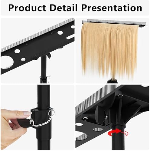 Stainless Steel Braiding Hair Rack,Height Adjustable Hair Extension Holder - Image 6