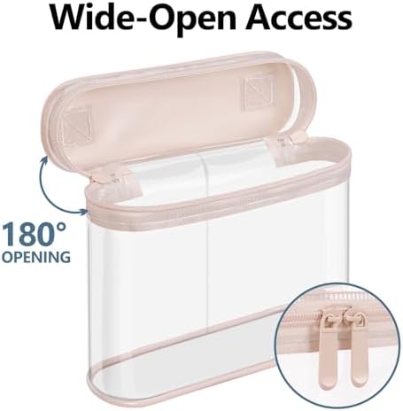 PACKISM Clear Makeup Bag for Travel - TSA Approved Toiletry Bag, 2 Pink - Image 4
