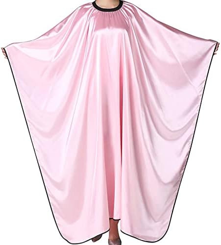 Barber Hair Cutting Cape with Adjustable Neckline 55" x 63" Pink by Iusmnur