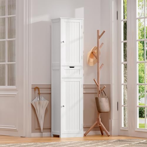 Iwell 66.9" Tall Bathroom Storage Cabinet with 2 Doors & 1 Drawer - Image 7