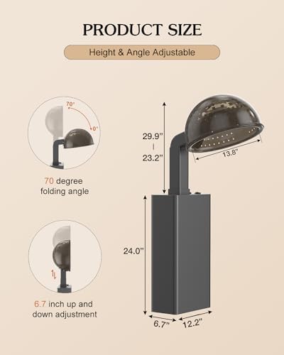 SyyBhb Professional Hooded Conditioning Salon Dryer 1000W with Stand, 60-Minute Timer, Temperature Adjustable, Angle & Height Adjustable Downdraft Hood - Image 6
