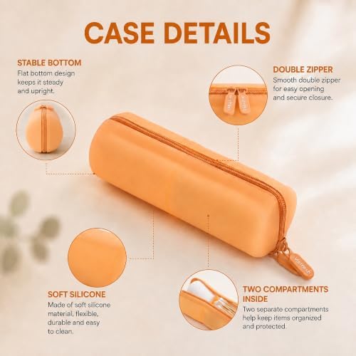 Cotton Round Swab Travel Case, 2-in-1 Beauty Organizer Peach Glow - Image 4