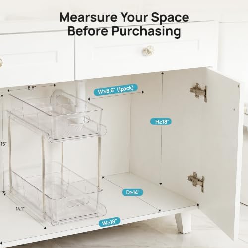 Vtopmart 2 Pack Larger Higher Pull Out Under Sink Organizer (M-Higher) - Image 6