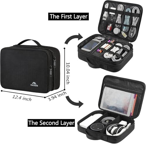 MATEIN Cable Organizer Bag, Large Travel Storage Bag, Sturdy Tool Case - Image 3