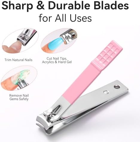Makartt Pink Cuticle Trimmer Set with 2 Pushers, Nail Clipper & Nipper - Image 5