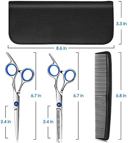Hair Cutting Scissors Kits, 10 Pcs Stainless Steel Hairdressing Shears Set Professional Thinning Scissors For Barber/Salon/Home/Men/Women/Kids/Adults Shear Sets - Image 5