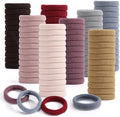 100PCS Elastic Cotton Hair Bands, Seamless No-Damage Ponytail Holders for Thick or Thin Hair, Soft Hair Accessories for Women and Girls, Coral Color by SYGY