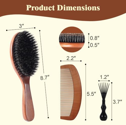 Stylemate Boar Bristle Hair Brush Smooth Shine Detangler for All Hair Types - Image 2