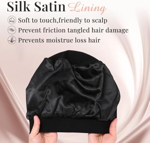 JenPen 4 Pcs Silk Satin Sleeping Bonnet for Women Color - Image 4